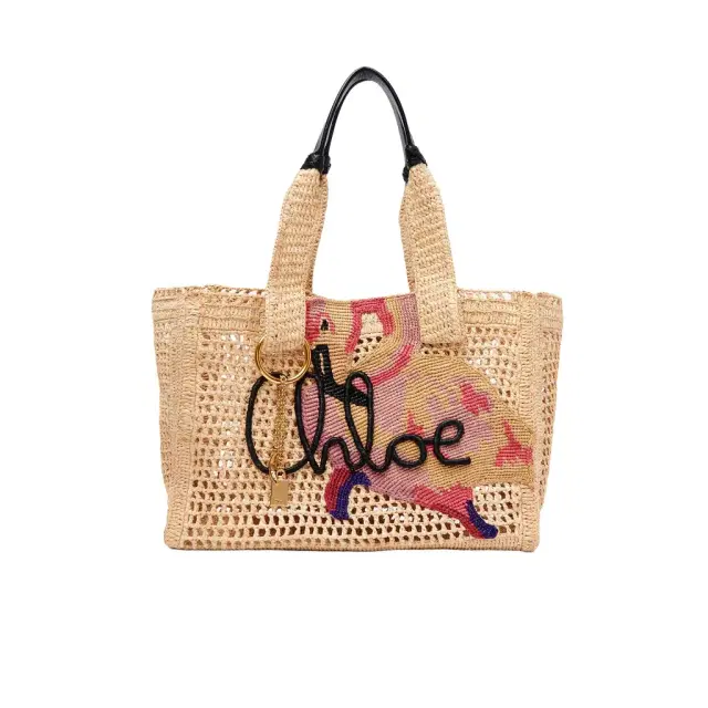 Chloé Summer Banana east-west tote bag in raffia