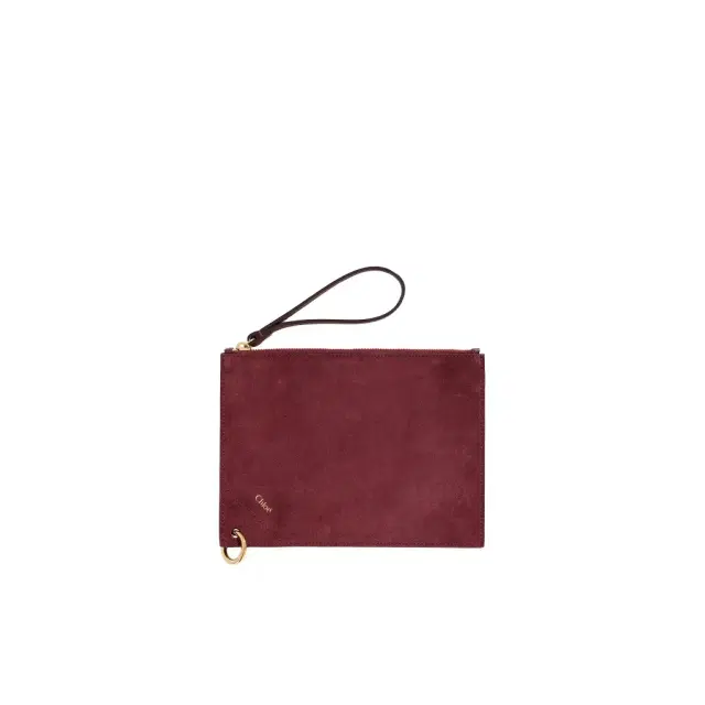 Chloé Chloé Spin zipped pouch in suede & soft leather