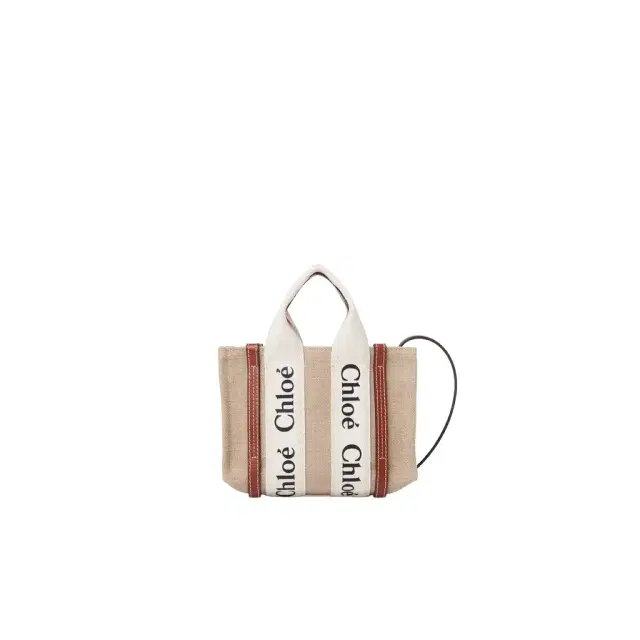 Chloé Mini Woody tote bag in linen