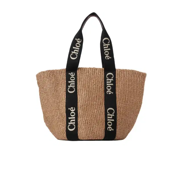 Chloé Large Woody basket in natural fibers