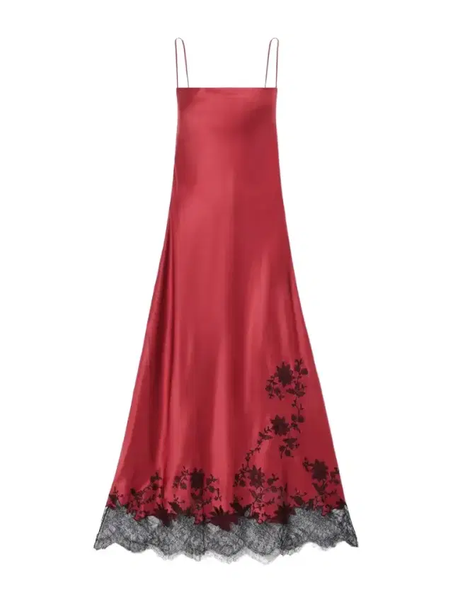 Carine Gilson Lace-trimmed Silk-satin Maxi Dress