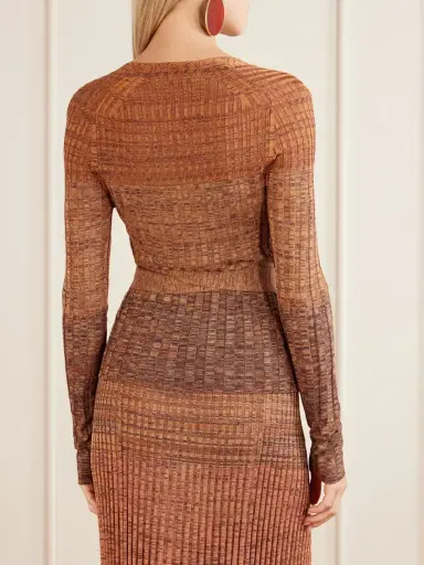 Zimmermann Mouline Belted Ribbed-knit Sweater | Thumbnail 3