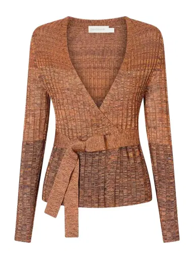 Zimmermann Mouline Belted Ribbed-knit Sweater | Thumbnail 1