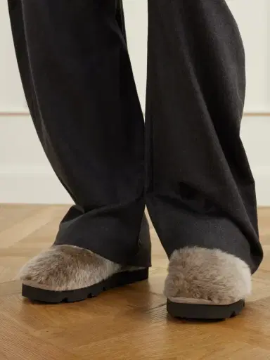 Brunello Cucinelli Monili-detailed Shearling Slip-ons | Thumbnail 2