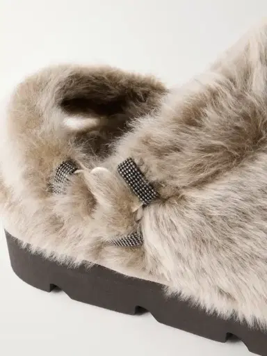 Brunello Cucinelli Monili-detailed Shearling Slip-ons | Thumbnail 5