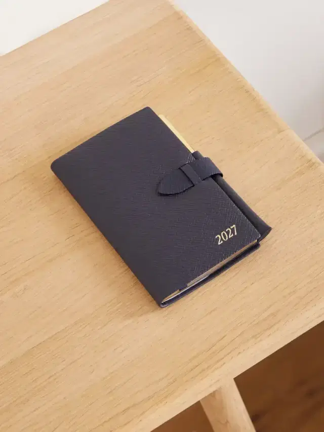 Smythson Pastegrain 2027 Panama Textured-leather Diary With Pencil