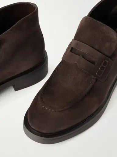 Gianvito Rossi Suede Penny Loafer Ankle Boots | Thumbnail 5