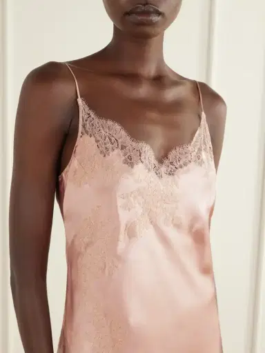 Carine Gilson Lace-trimmed Silk-satin Midi Dress | Thumbnail 5