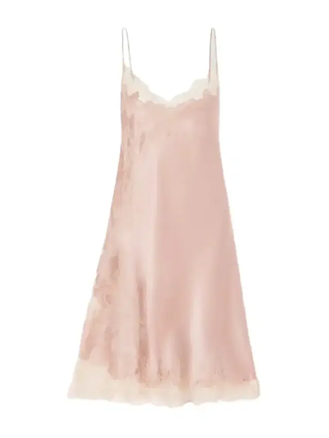 Carine Gilson Lace-trimmed Silk-satin Midi Dress