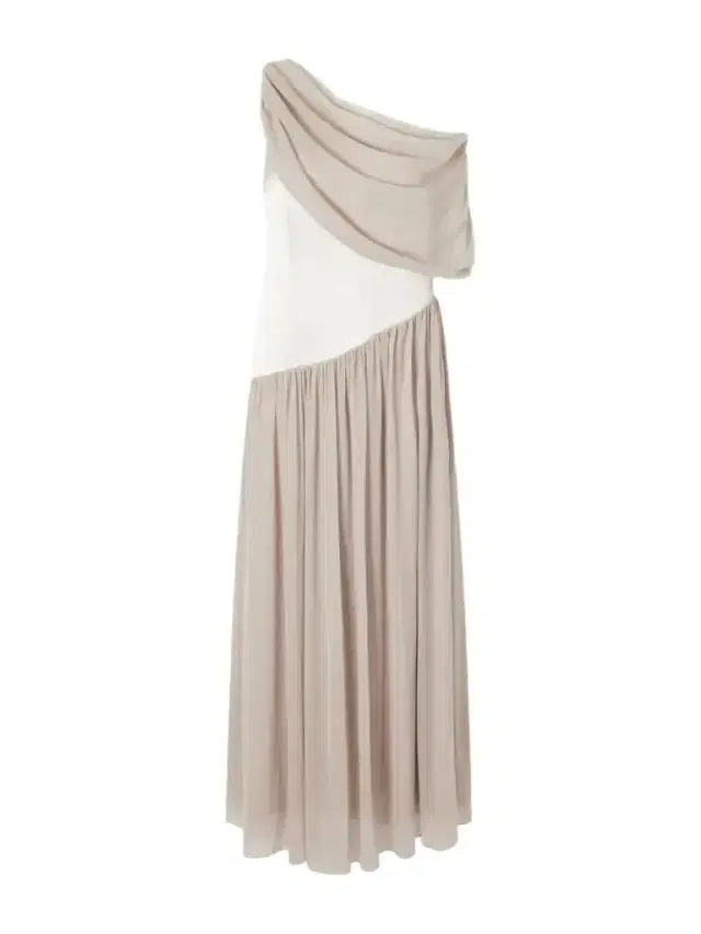 Abadia Gwyneth Asymmetric Draped Satin-trimmed Gerogette Gown