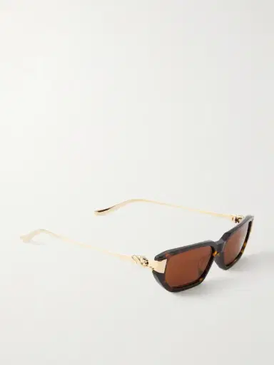 Cartier Eyewear Panthère De Cartier Rectangular-frame Recycled-acetate Gold-tone Sunglasses | Thumbnail 3