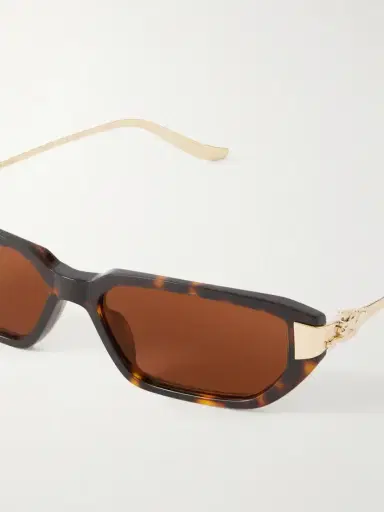 Cartier Eyewear Panthère De Cartier Rectangular-frame Recycled-acetate Gold-tone Sunglasses | Thumbnail 4