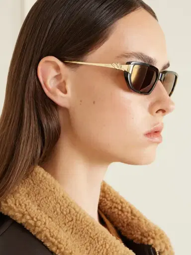 Cartier Eyewear Panthère De Cartier Rectangular-frame Recycled-acetate Gold-tone Sunglasses | Thumbnail 5