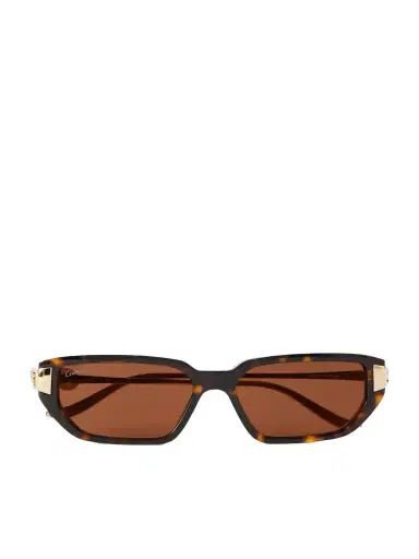 Cartier Eyewear Panthère De Cartier Rectangular-frame Recycled-acetate Gold-tone Sunglasses | Thumbnail 1