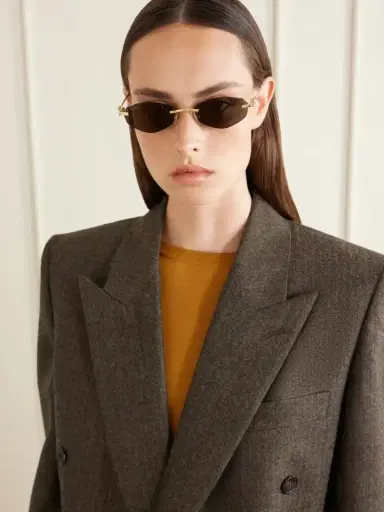 Cartier Eyewear Panthère De Cartier Round-frame Gold-tone Sunglasses | Thumbnail 2
