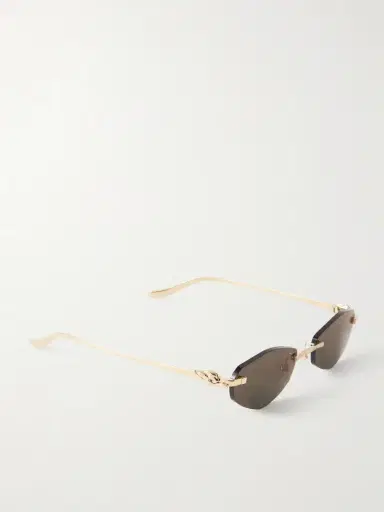 Cartier Eyewear Panthère De Cartier Round-frame Gold-tone Sunglasses | Thumbnail 3