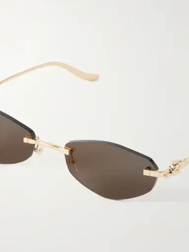 Cartier Eyewear Panthère De Cartier Round-frame Gold-tone Sunglasses | Thumbnail 4