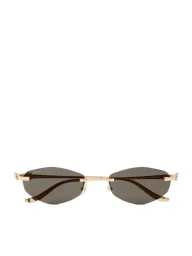 Cartier Eyewear Panthère De Cartier Round-frame Gold-tone Sunglasses | Thumbnail 1
