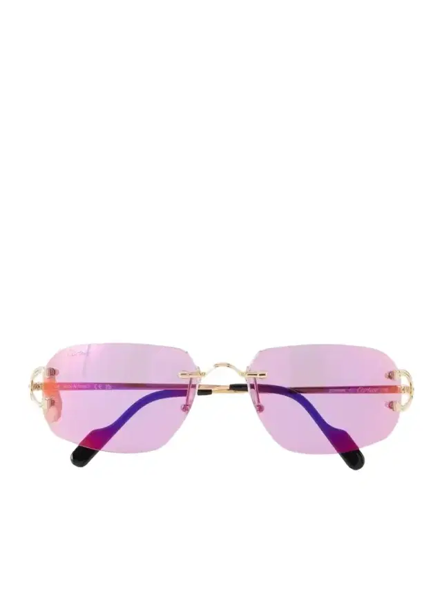 Cartier Eyewear Motifs De Cartier Round-frame Recycled-acetate Gold-tone Sunglasses
