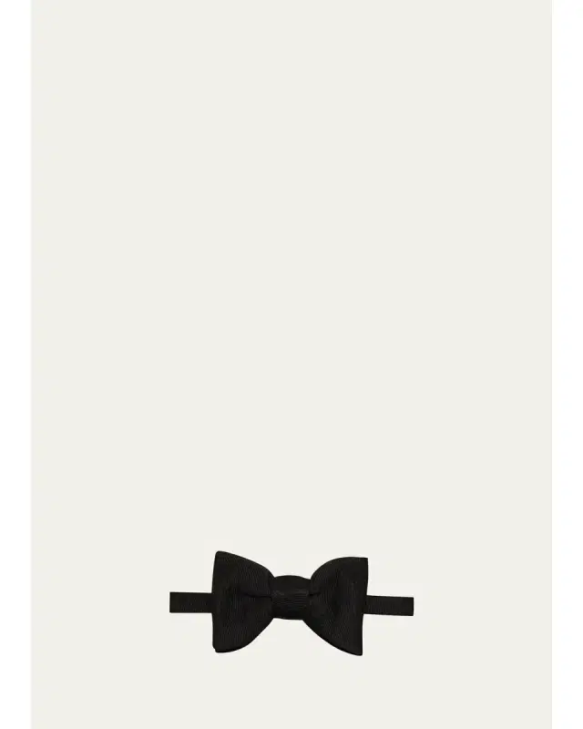 Men's Large Grosgrain Pre-Tied Silk Bow Tie