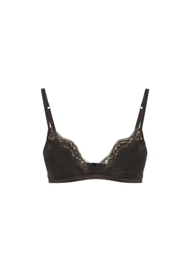 Dolce & Gabbana Satin Lace-Trim Soft Triangle Bra
