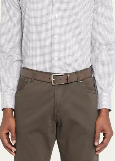 Simonnot Godard Men's Luma Matte Leather Belt | Thumbnail 2 Simonnot Godard Men's Luma Matte Leather Belt | Thumbnail 2