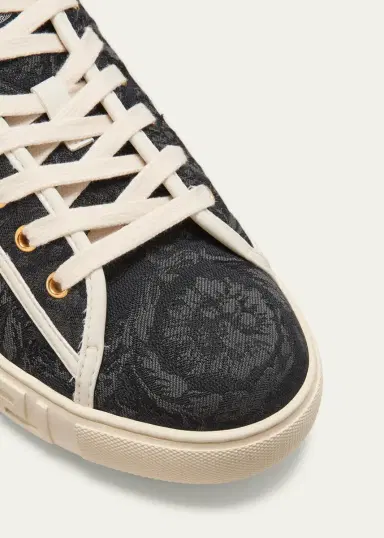 Versace Men's La Greca Baroque Canvas Low-Top Sneakers | Thumbnail 5