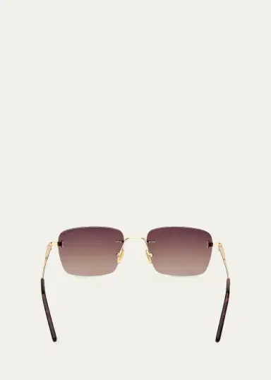 Tom Ford Men's Jake Rimless Rectangular Metal Sunglasses | Thumbnail 5