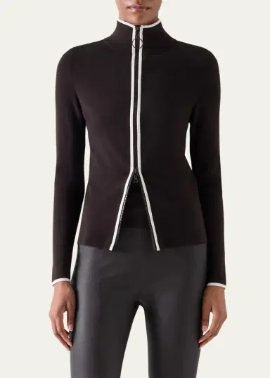 Akris punto Merino Wool Knit Zip Cardigan | Thumbnail 4 Akris punto Merino Wool Knit Zip Cardigan | Thumbnail 4