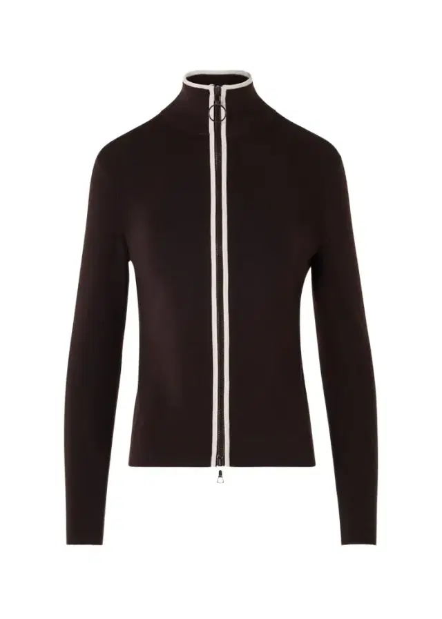 Akris punto Merino Wool Knit Zip Cardigan