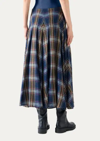 Akris punto Plaid Lightweight Wool Blend Shelley Midi Skirt | Thumbnail 3