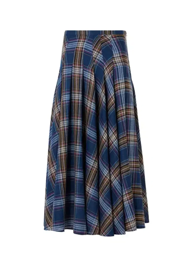 Plaid Lightweight Wool Blend Shelley Midi Skirt