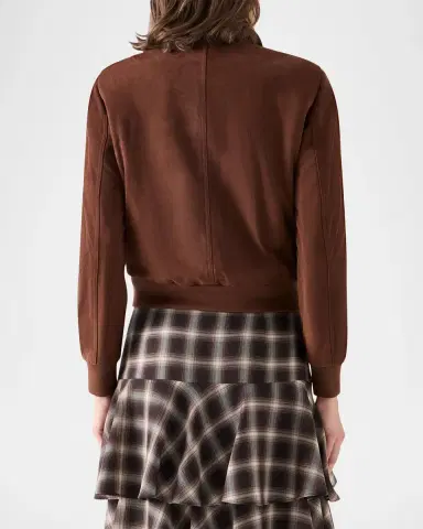 Akris punto Suede Bomber Short Jacket | Thumbnail 3