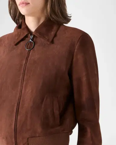 Akris punto Suede Bomber Short Jacket | Thumbnail 5
