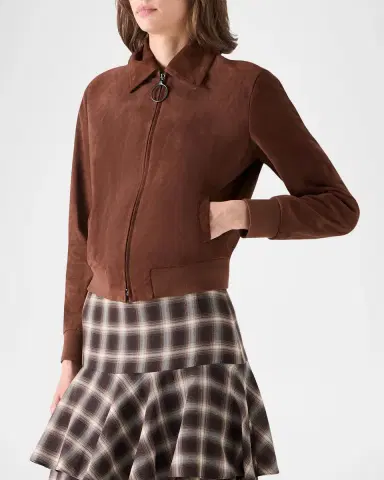 Akris punto Suede Bomber Short Jacket | Thumbnail 6