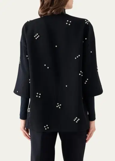Akris punto Diamond Dice Dot Wool Car Coat | Thumbnail 3 Akris punto Diamond Dice Dot Wool Car Coat | Thumbnail 3