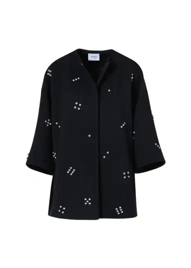 Akris punto Diamond Dice Dot Wool Car Coat | Thumbnail 1 Akris punto Diamond Dice Dot Wool Car Coat | Thumbnail 1