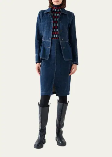 Akris punto Brushed Denim Jacket | Thumbnail 2