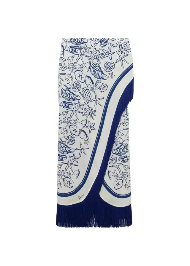 Simkhai Russo Printed Fringed Pareo