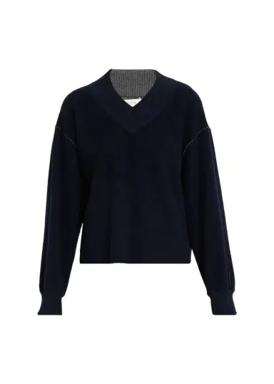 Lafayette 148 New York V-Neck Reversible Knit Sweater | Thumbnail 1