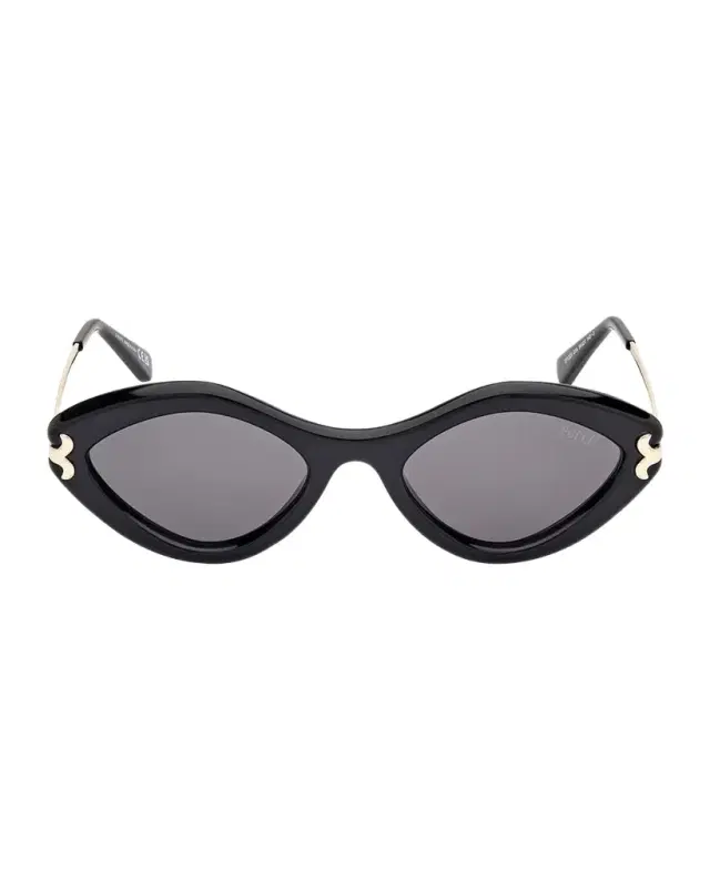 Pucci Logo Acetate & Metal Oval Sunglasses