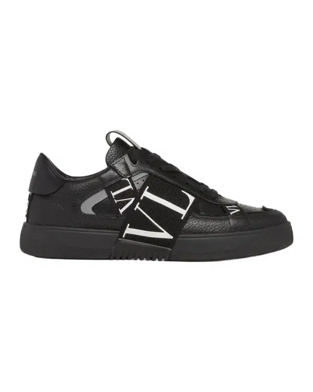 Valentino Garavani Men's VL7N Logo-Web Leather Sneakers