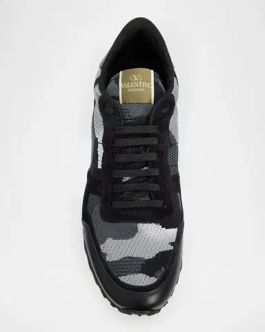 Valentino Garavani Men's Rockrunner Mesh Camouflage Sneakers | Thumbnail 6 Valentino Garavani Men's Rockrunner Mesh Camouflage Sneakers | Thumbnail 6