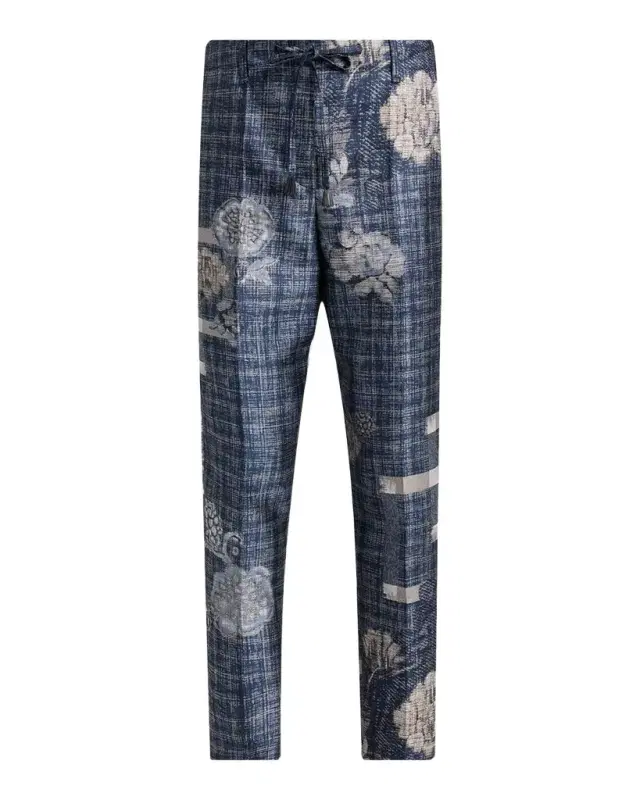 Giorgio Armani Cropped Floral Embroidered Trousers