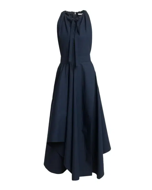 Givenchy Asymmetric Cotton Poplin Sleeveless Midi Dress