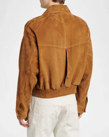 Versace Men's Suede Blouson Jacket | Thumbnail 3