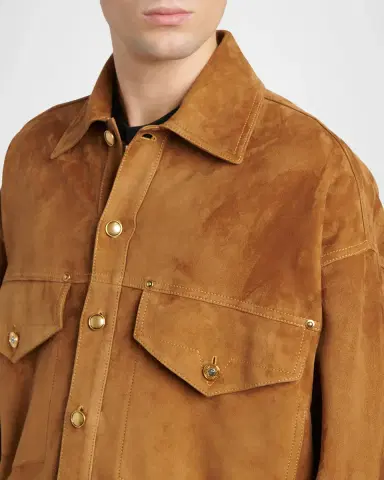 Versace Men's Suede Blouson Jacket | Thumbnail 5