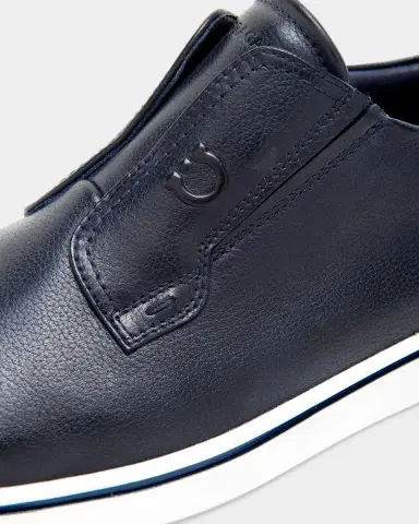 Ferragamo Men's Alfievit Leather Slip-On Sneakers | Thumbnail 3
