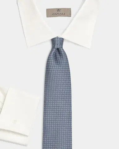 Canali Men's Basket-Weave Jacquard Silk Tie | Thumbnail 2 Canali Men's Basket-Weave Jacquard Silk Tie | Thumbnail 2