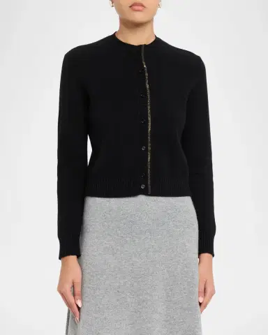 Fabiana Filippi Shimmer-Trim Knit Cardigan | Thumbnail 4 Fabiana Filippi Shimmer-Trim Knit Cardigan | Thumbnail 4